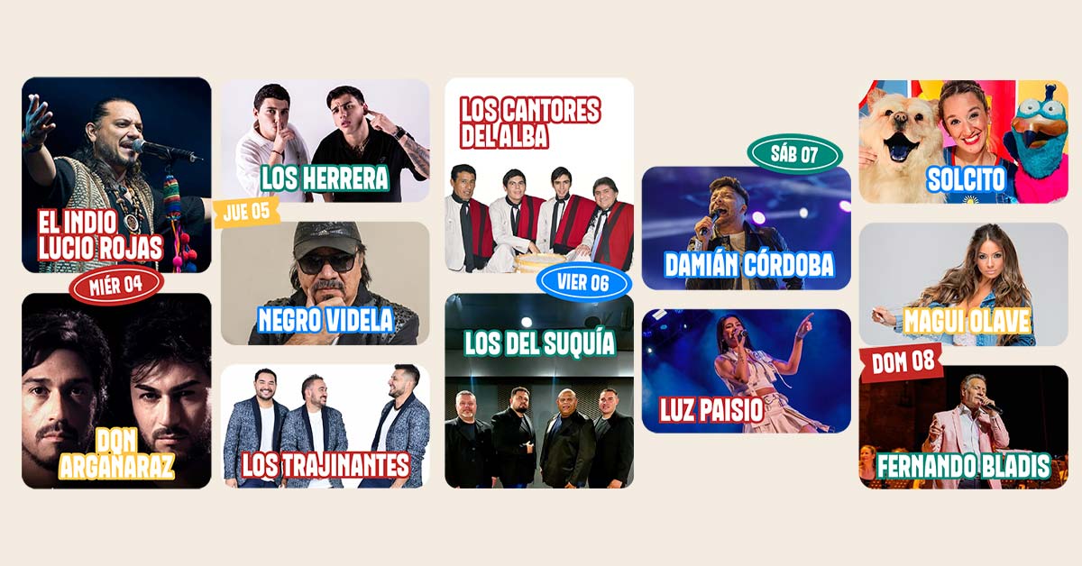 Grilla Colectividades Alta Gracia 2026